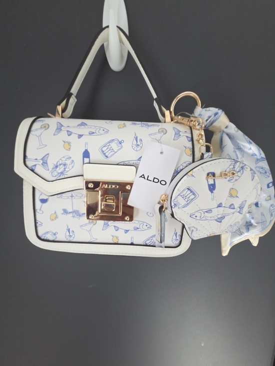 Aldo Handbags - ALDO Beach Wine Lemons Printed Top-Handle Bag with Coin Pouch Charm NWT
